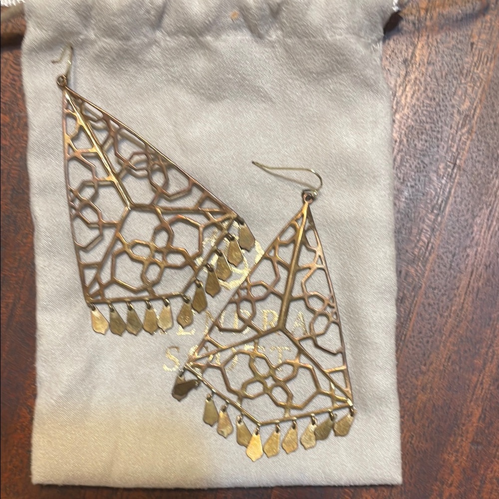 Kendra Scott Gold Filigree Earrings